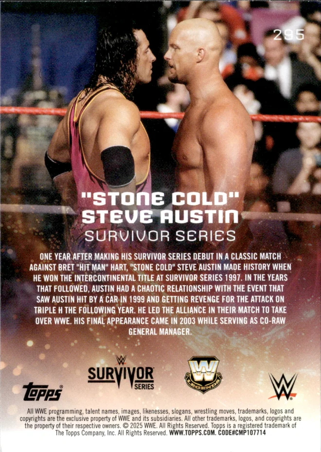 "Stone Cold" Steve Austin card back