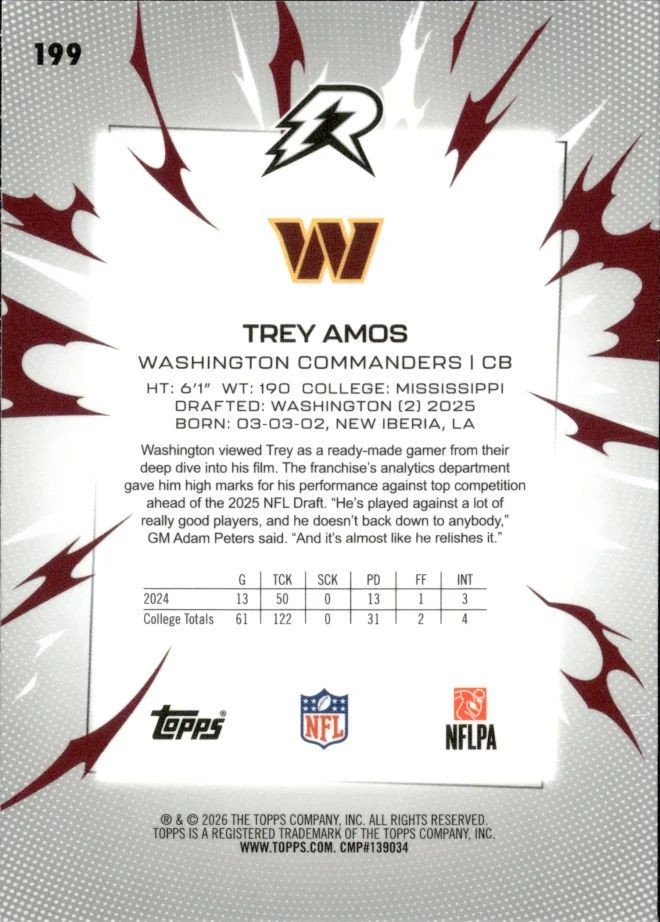 Trey Amos card back