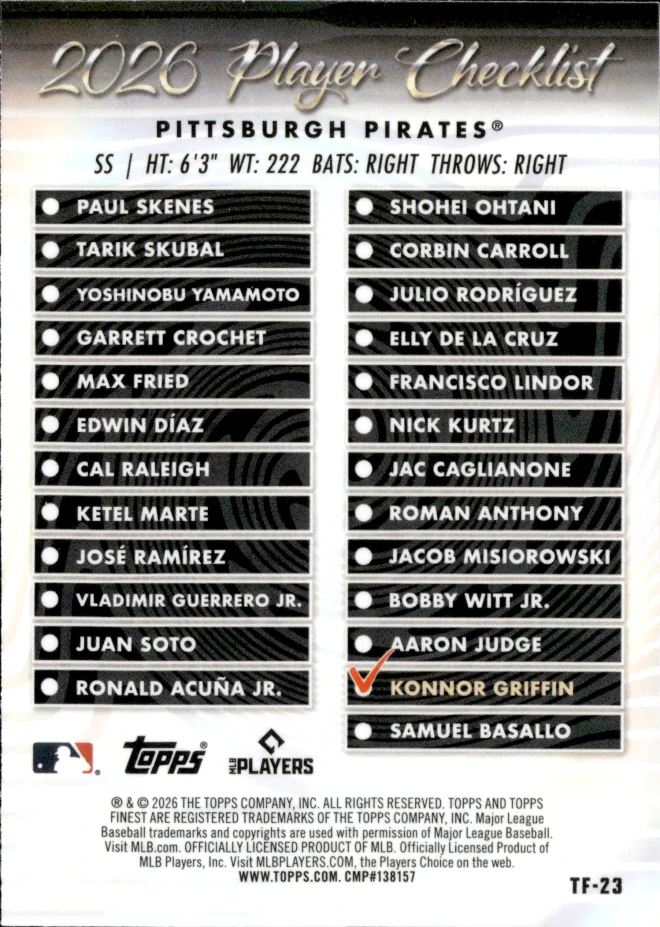 Konnor Griffin card back