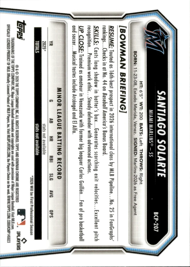 Santiago Solarte card back