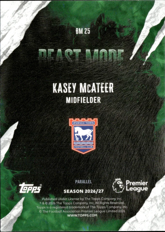 Kasey McAteer card back