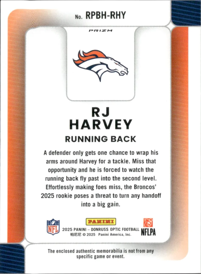 RJ Harvey card back