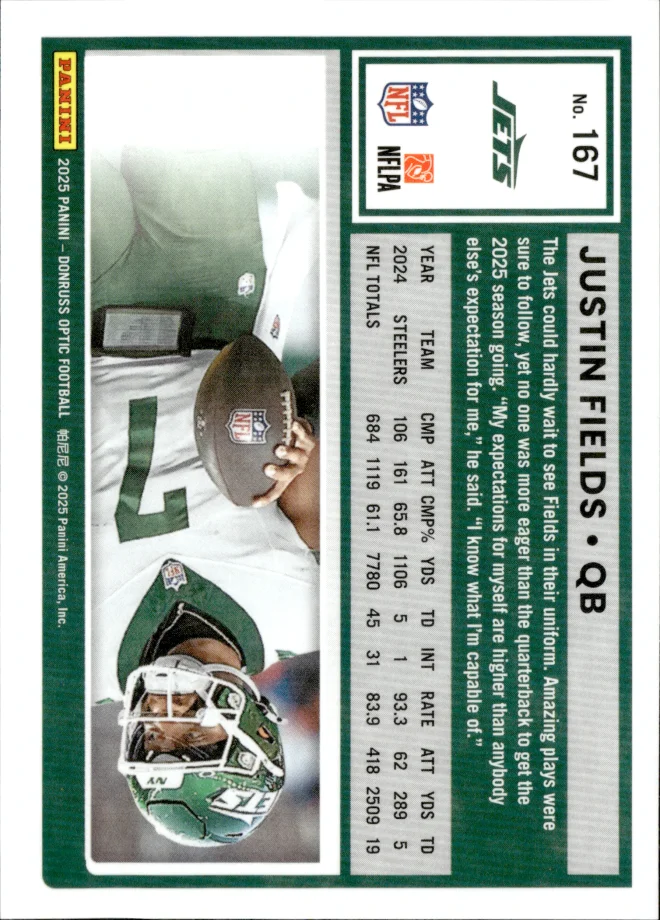 Justin Fields card back