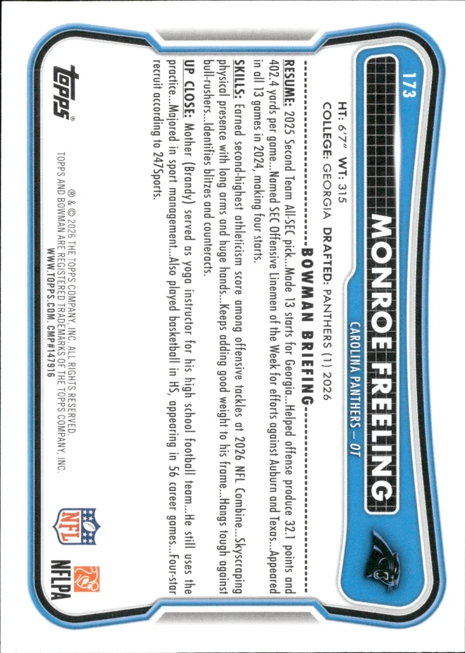 Monroe Freeling card back