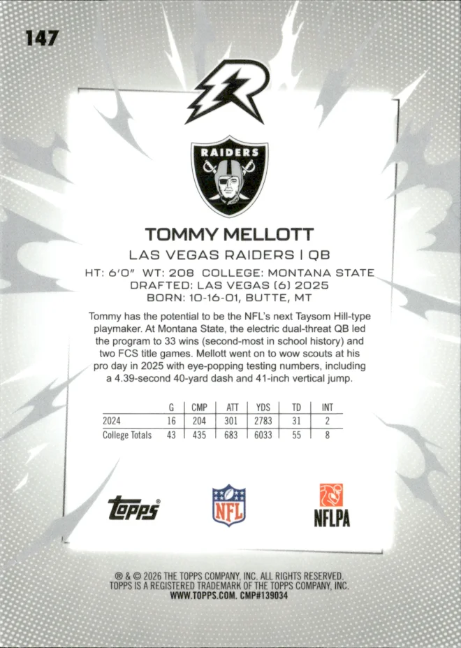 Tommy Mellott card back