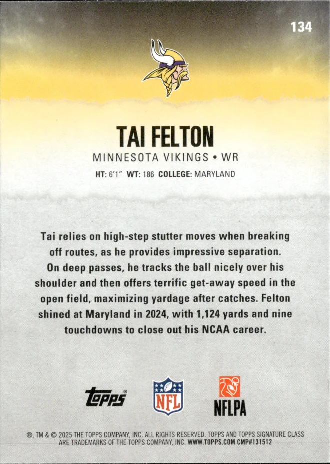 Tai Felton card back