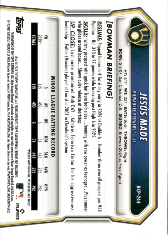 Jesús Made card back