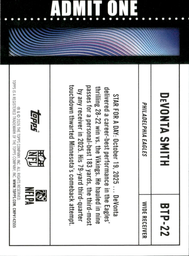 DeVonta Smith card back