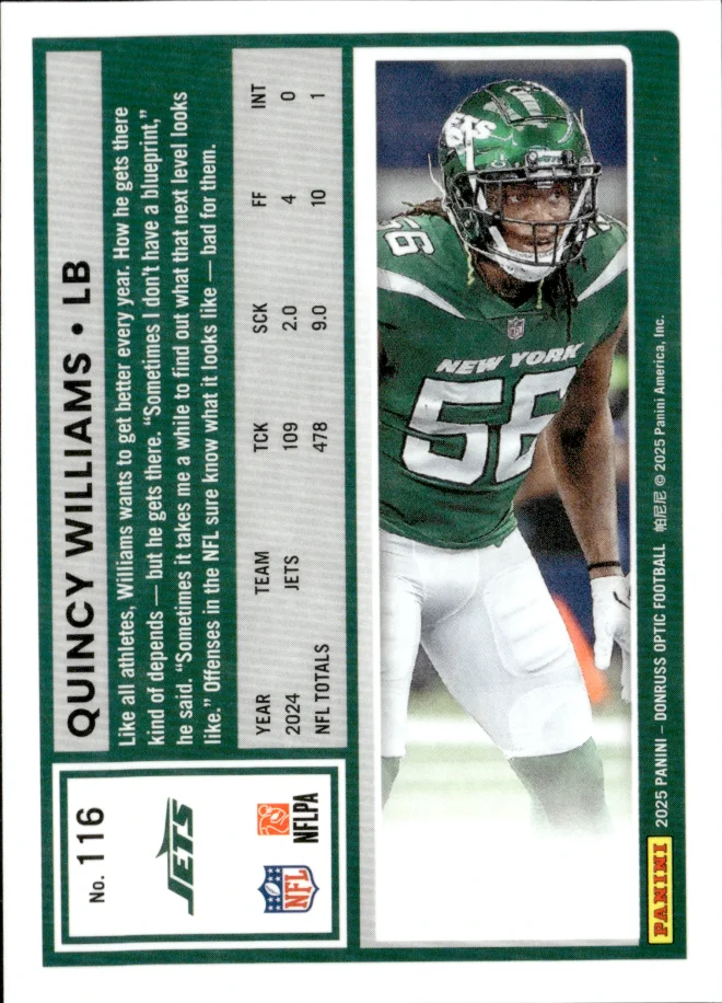 Quincy Williams card back