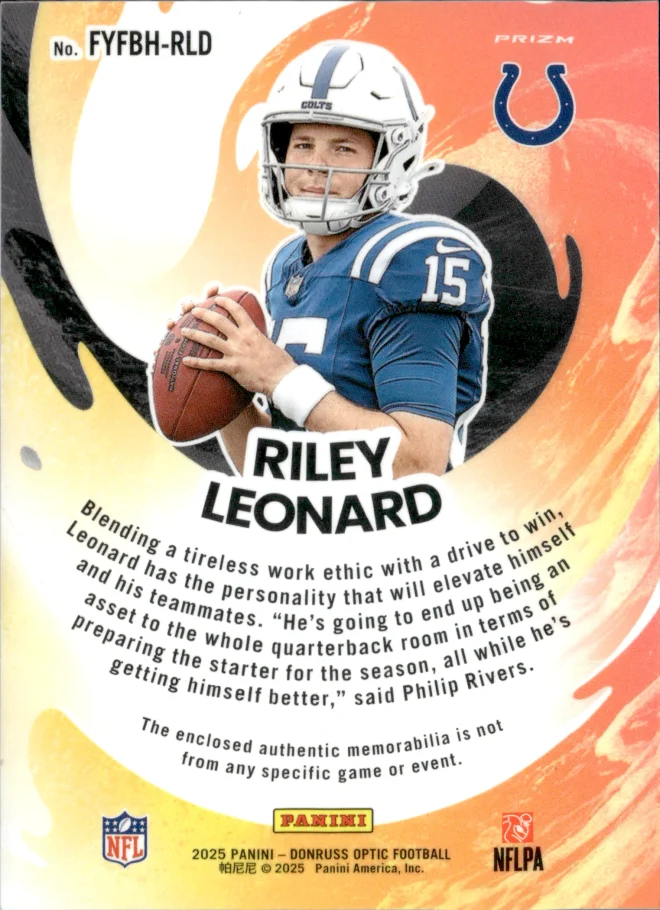 Riley Leonard card back