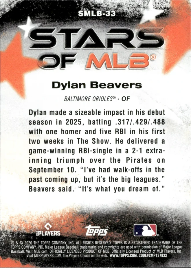 Dylan Beavers card back