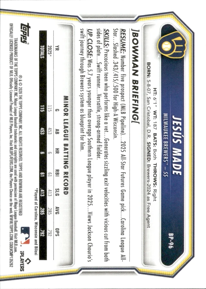 Jesús Made card back