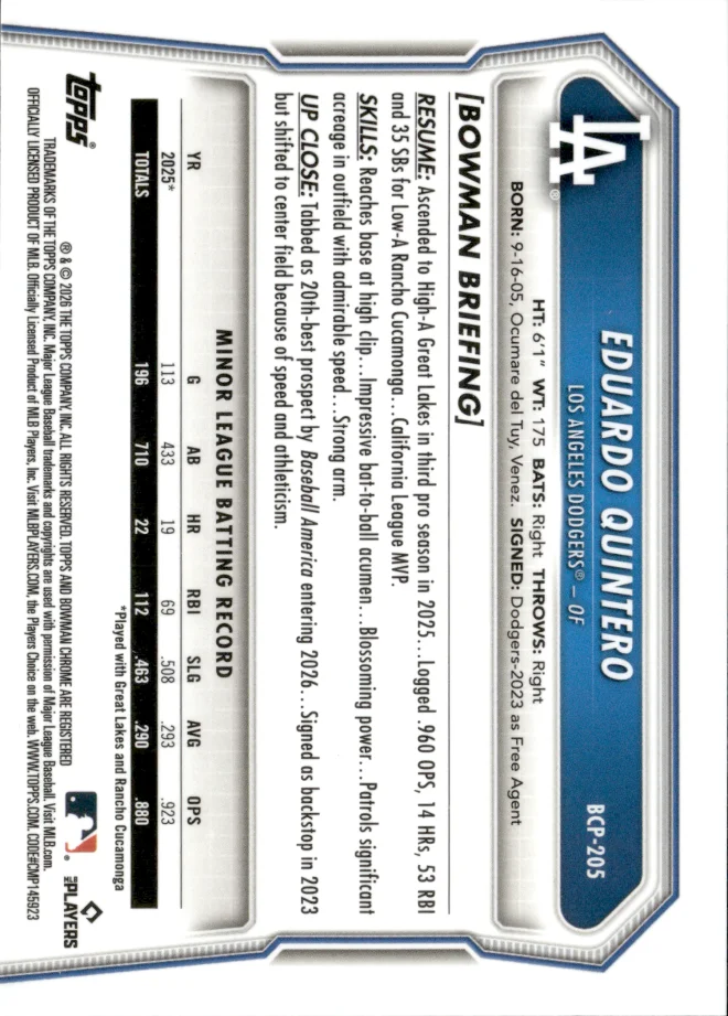 Eduardo Quintero card back