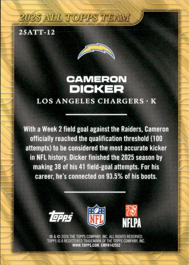 Cameron Dicker card back