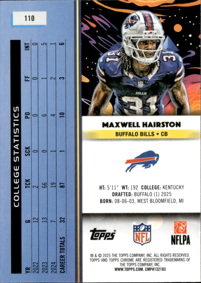 Maxwell Hairston card back