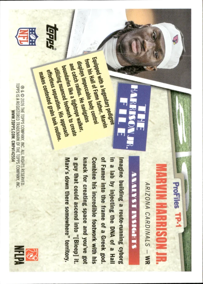 Marvin Harrison Jr. card back