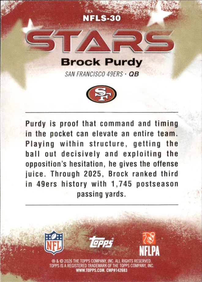 Brock Purdy card back