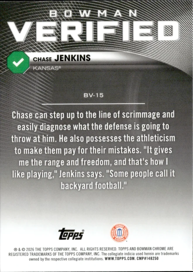 Chase Jenkins card back