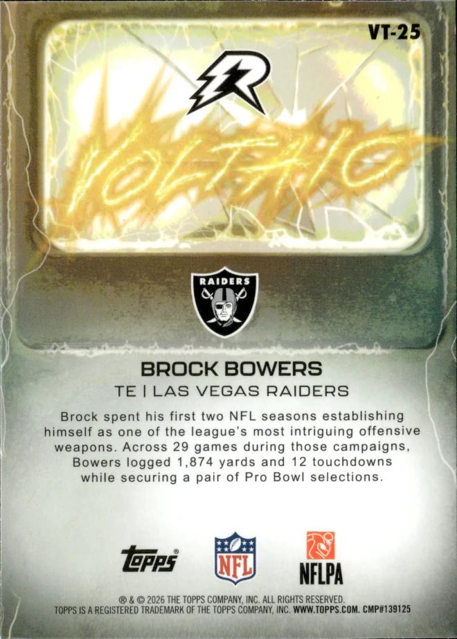 Brock Bowers card back