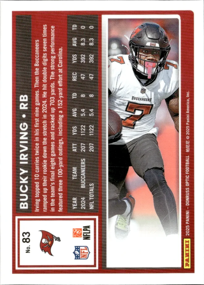 Bucky Irving card back