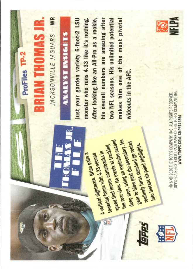 Brian Thomas Jr. card back