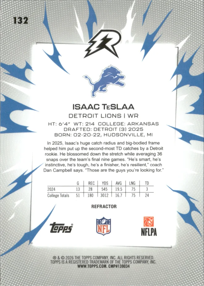 Isaac TeSlaa card back