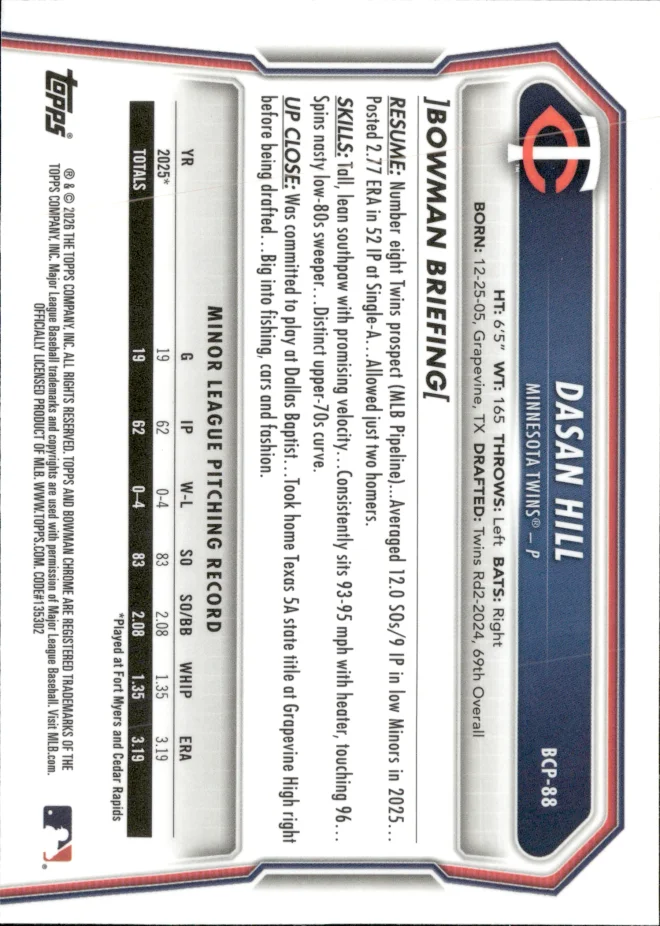 Dasan Hill card back
