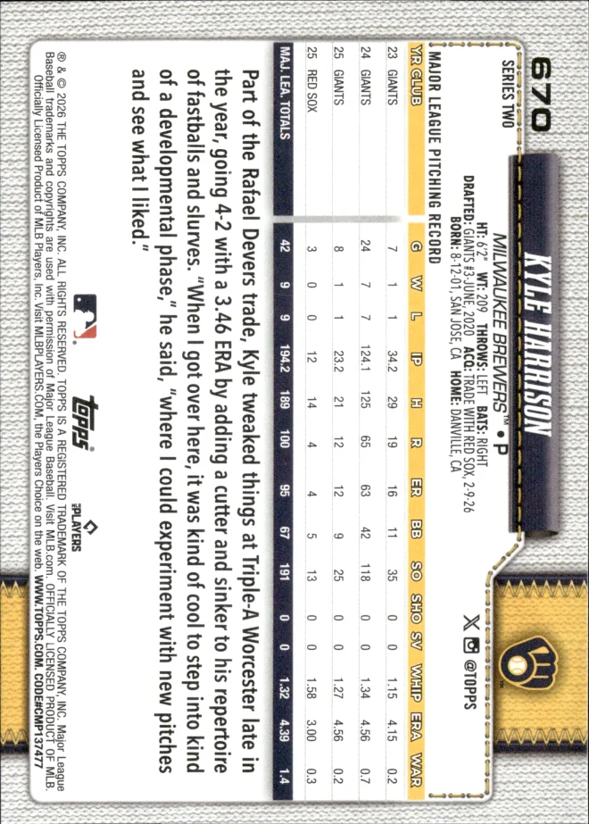 Kyle Harrison card back
