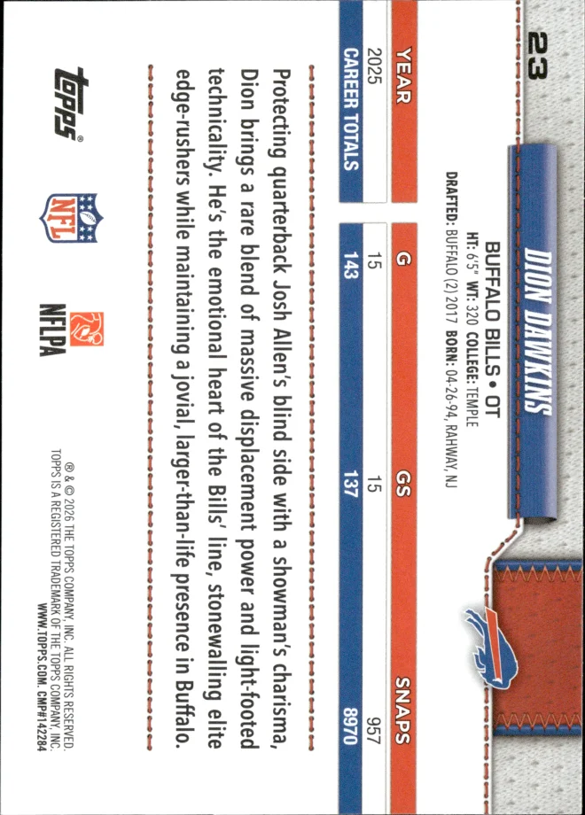 Dion Dawkins card back