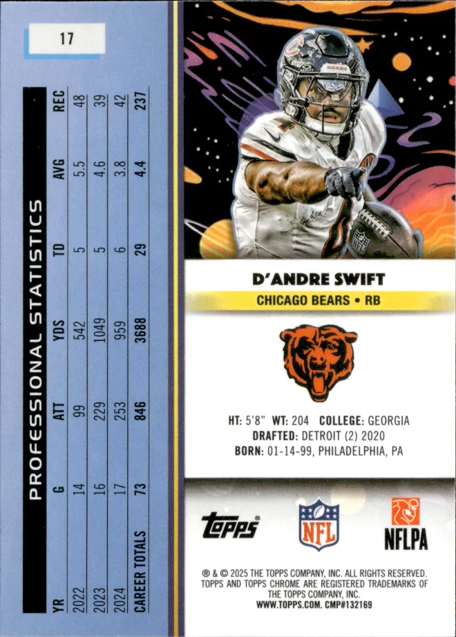 D'Andre Swift card back