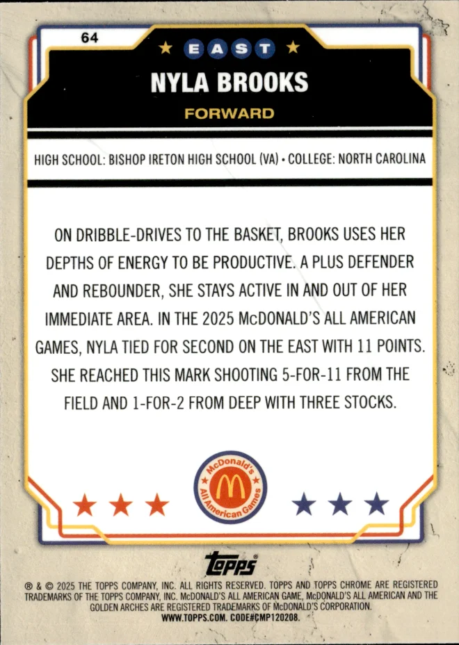 Nyla Brooks card back