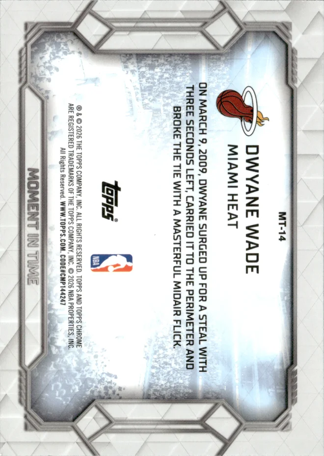 Dwyane Wade card back