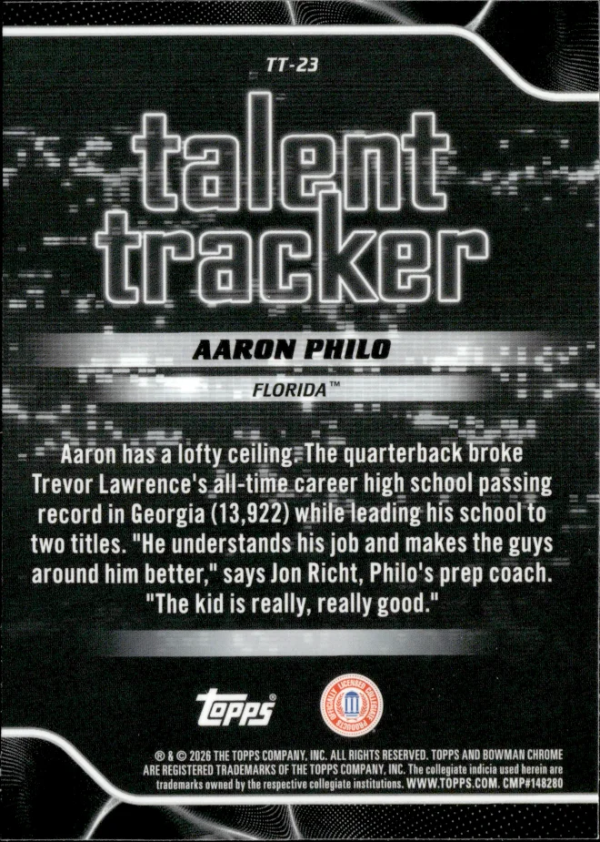 Aaron Philo card back