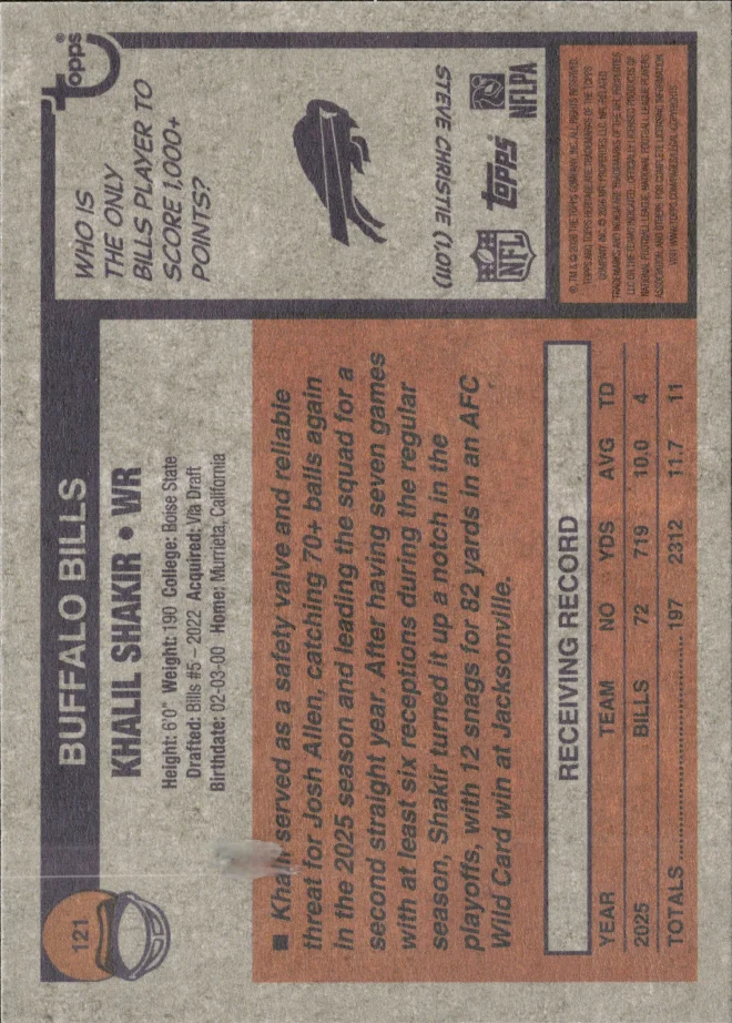 Khalil Shakir card back