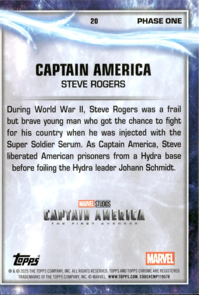 Steve Rogers card back