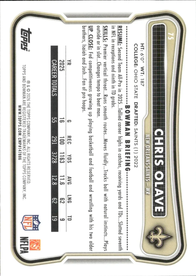 Chris Olave card back