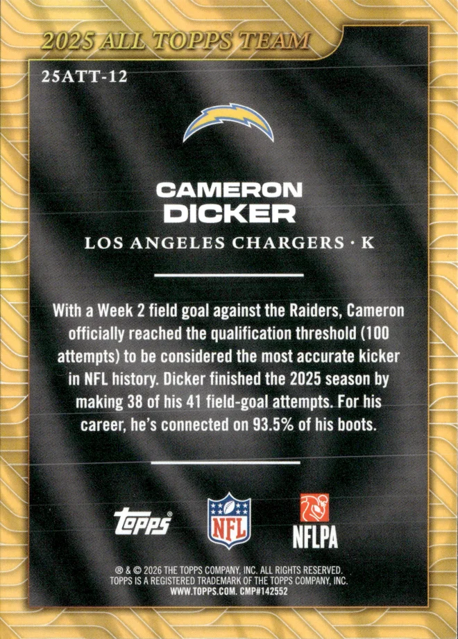 Cameron Dicker card back