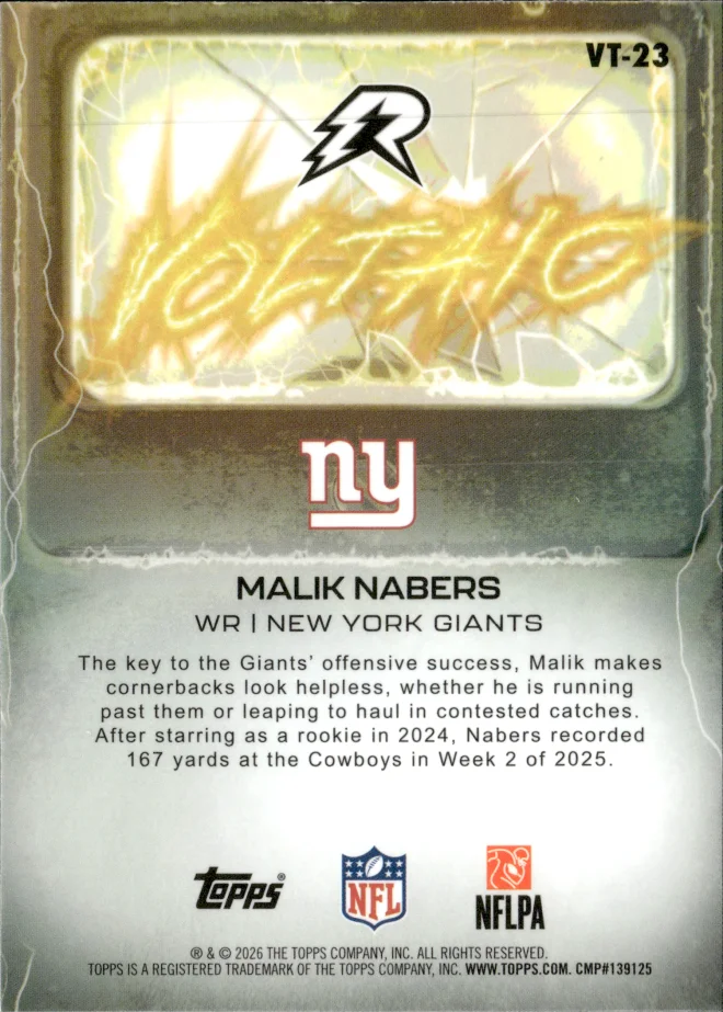 Malik Nabers card back
