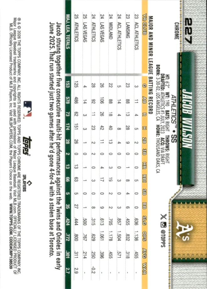 Jacob Wilson card back