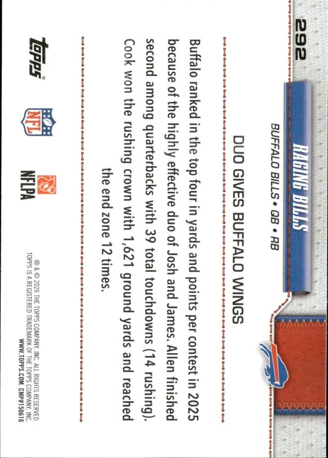 Josh Allen / James Cook card back