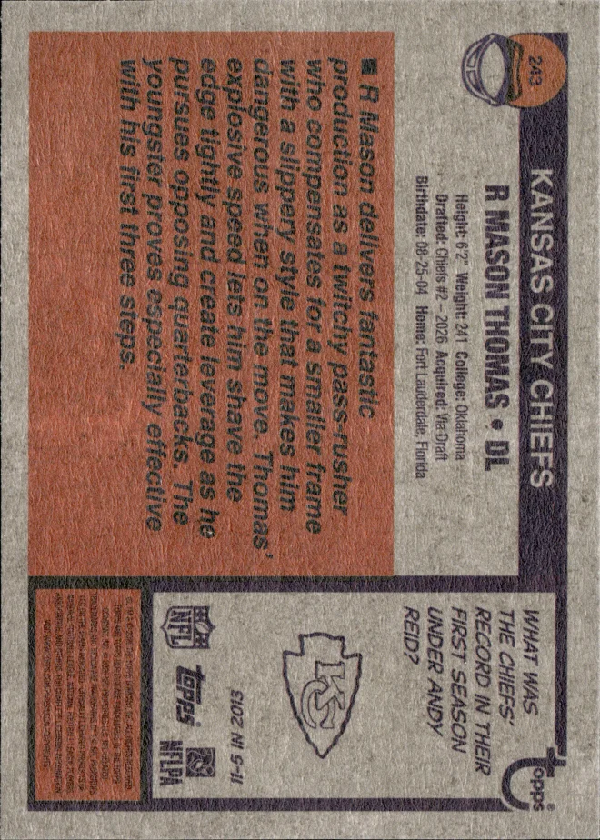 R Mason Thomas card back