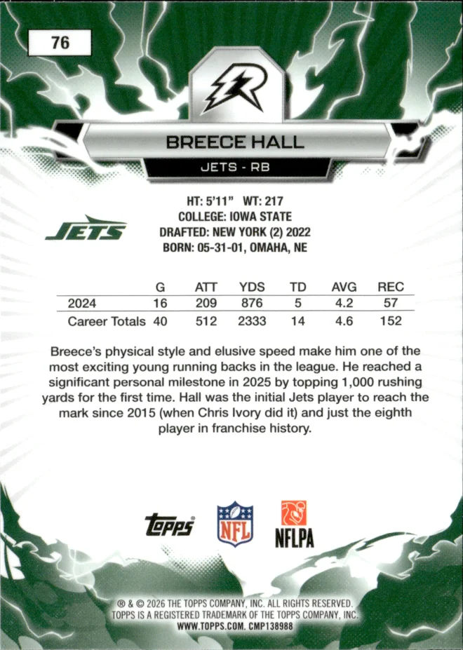Breece Hall card back