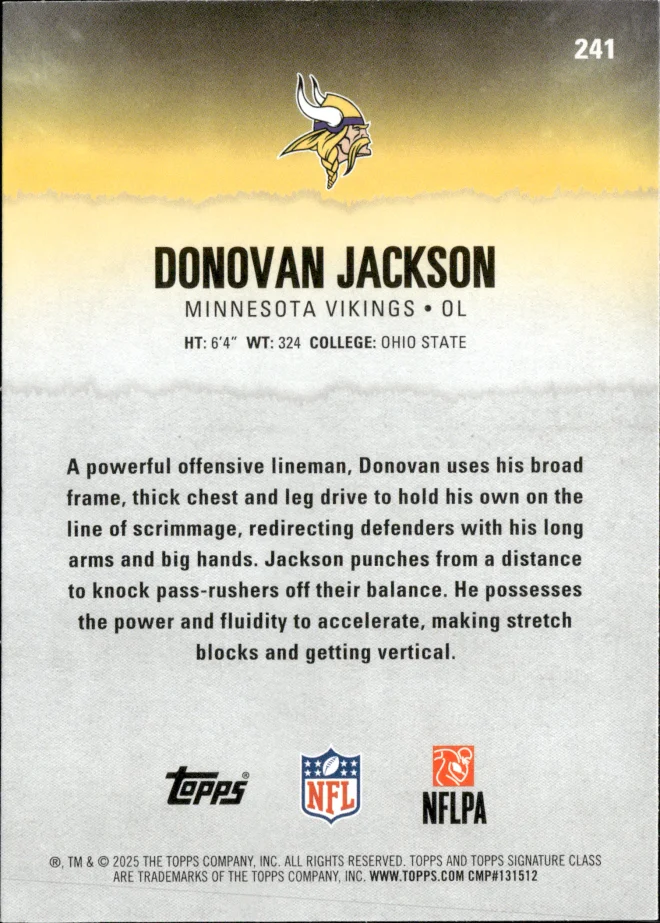Donovan Jackson card back
