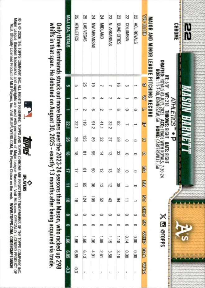 Mason Barnett card back