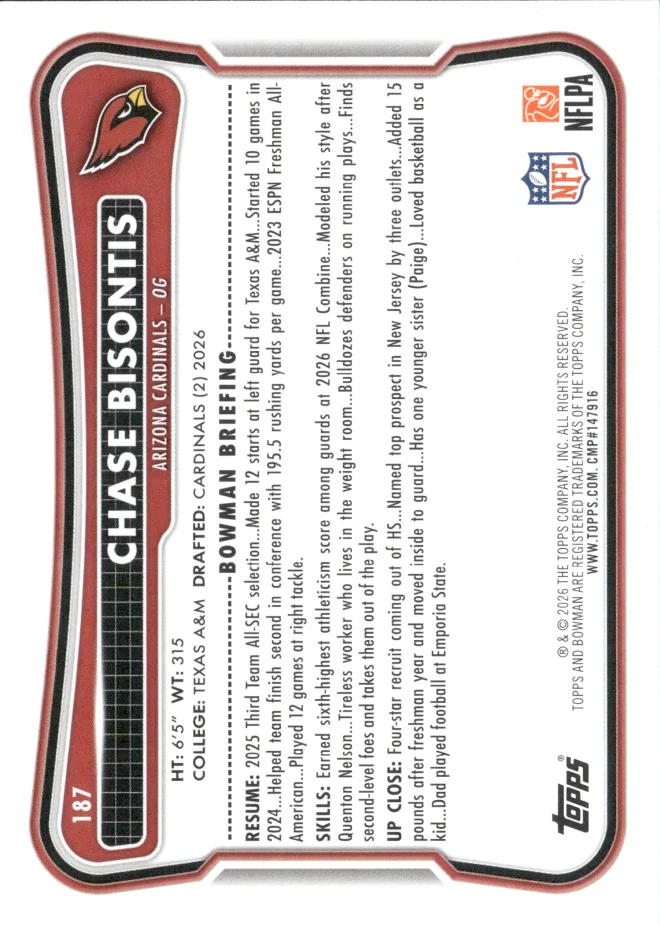 Chase Bisontis card back