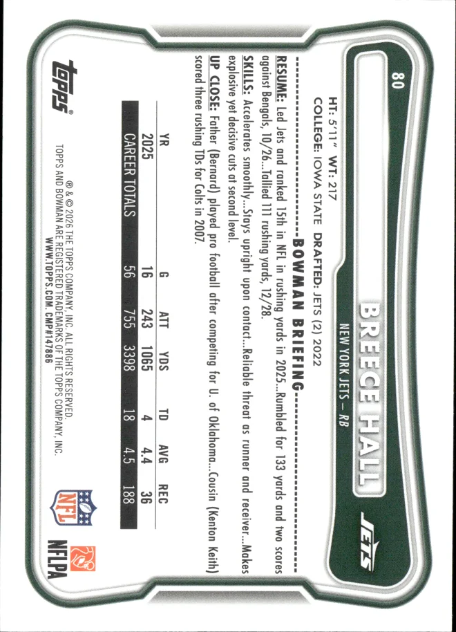 Breece Hall card back