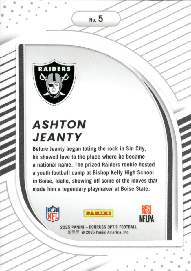 Ashton Jeanty card back
