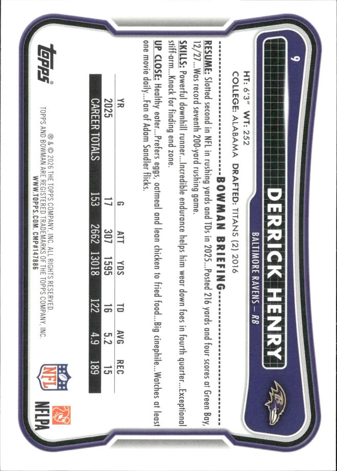 Derrick Henry card back