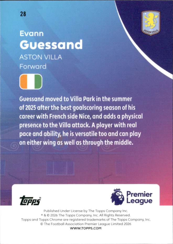 Evann Guessand card back