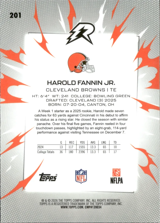 Harold Fannin Jr. card back